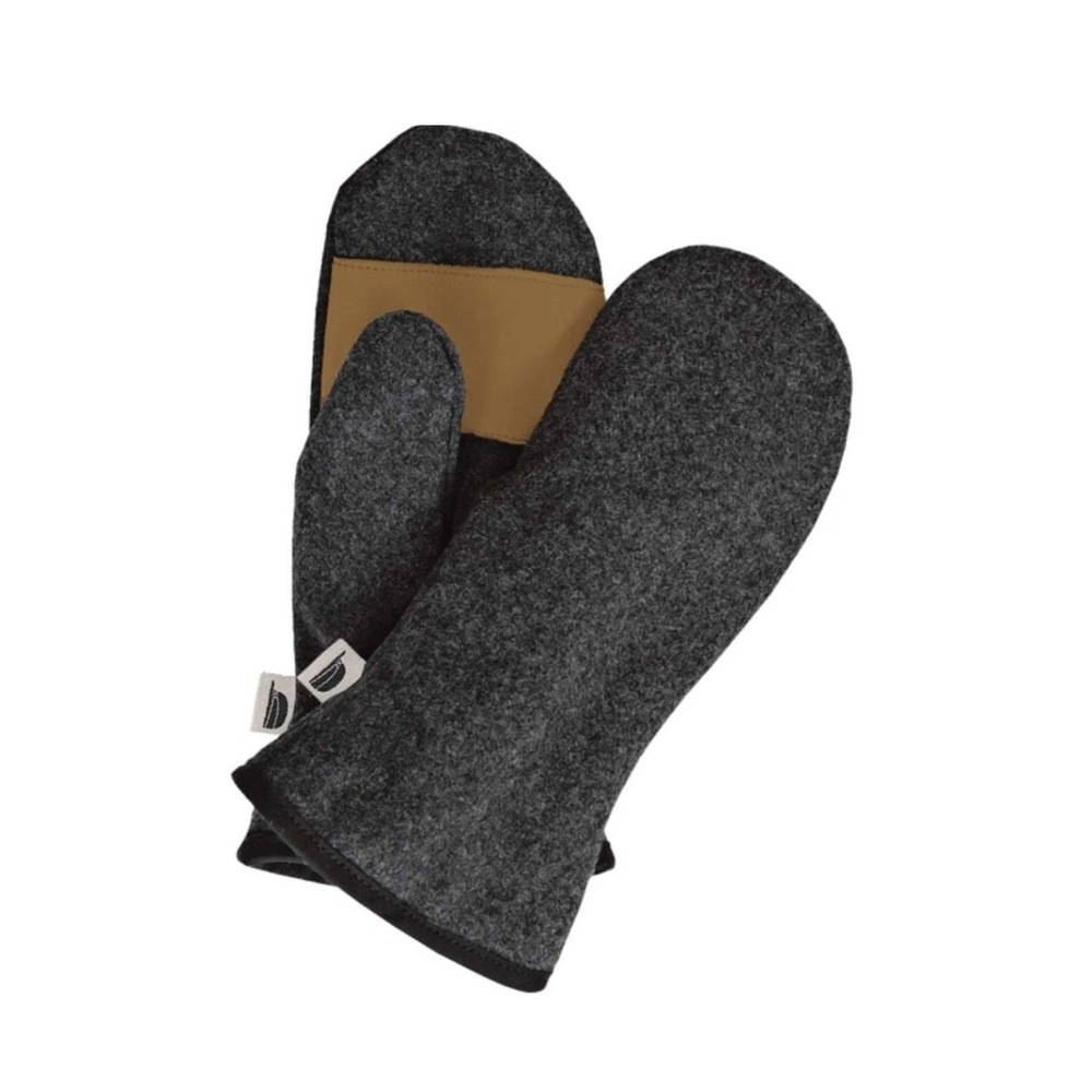 NEW! Stormy Kromer Ida's Mittens Wool & Leather Sherpa-lined Chacoal Gray Sz XL - Picture 2 of 10